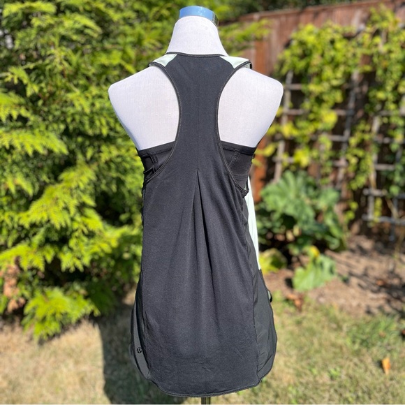 Lululemon Pump It Up Tank & Sports Bra Size 8 Striped Mint Green Black Vintage - Picture 8 of 16